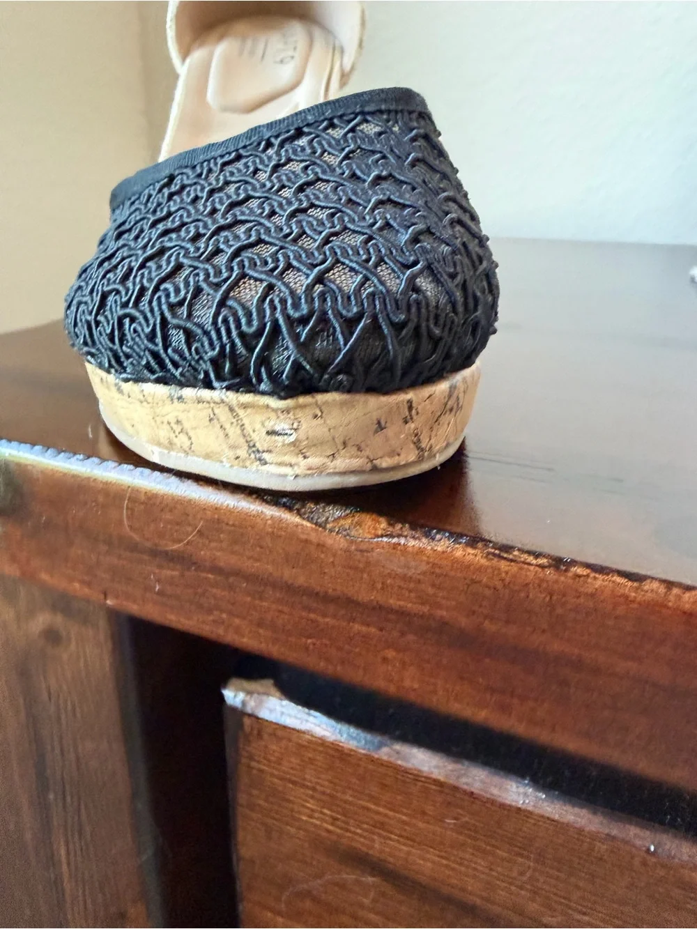 APT. 9 Black Woven Ankle-Strap Wedges